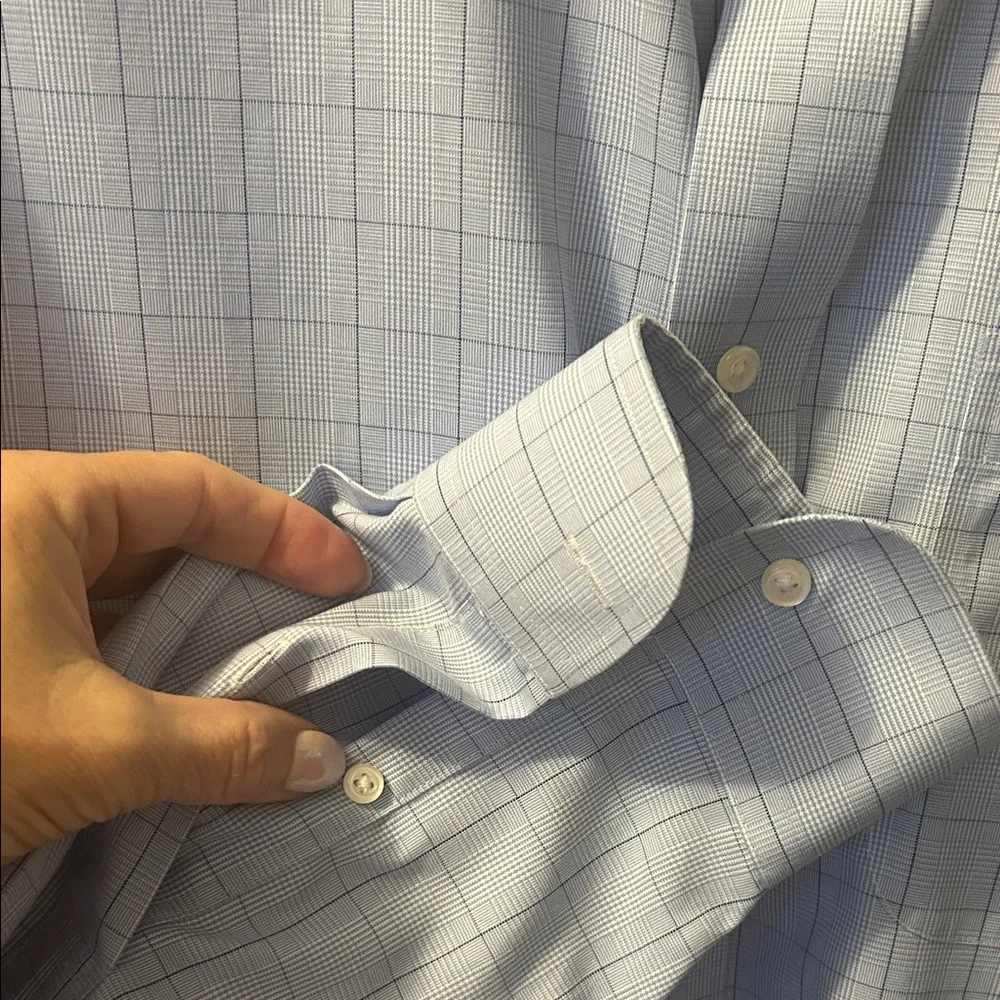 Jos. A. Bank Light Blue Checkered Dress Shirt